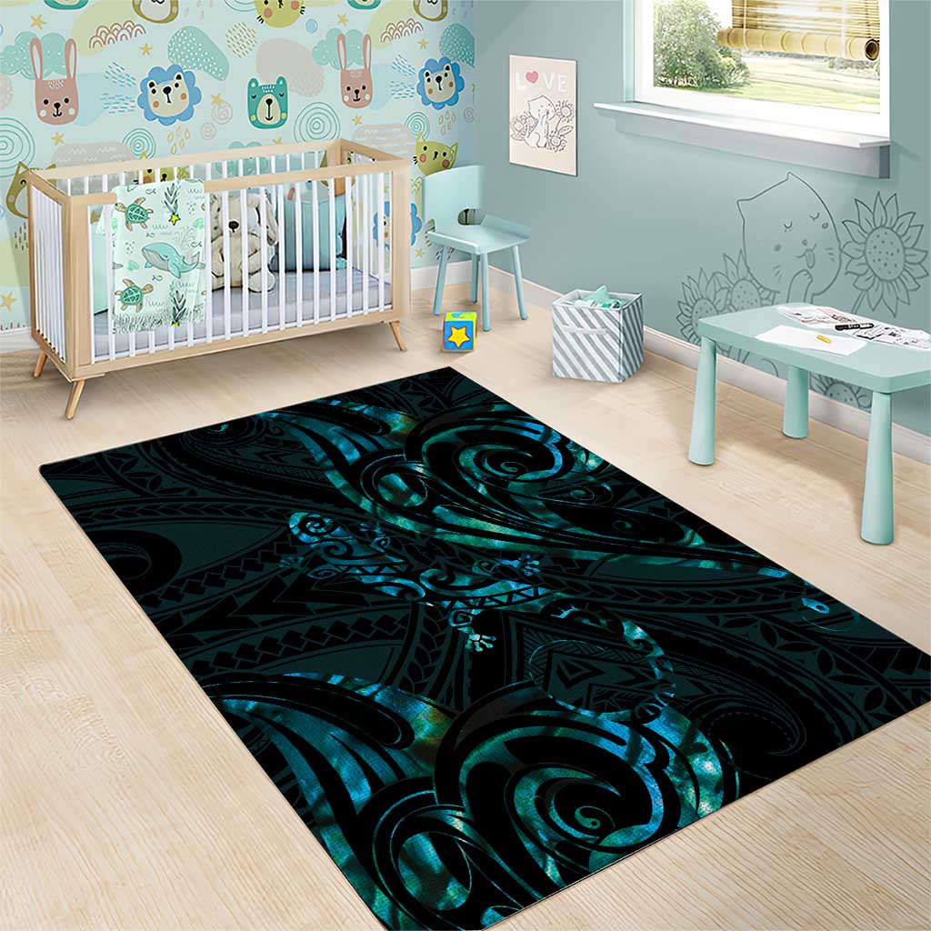 New Zealand Skink Area Rug Aotearoa Maori Mix Paua Shell LT14 - Polynesian Pride