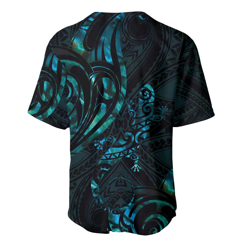 New Zealand Skink Baseball Jersey Aotearoa Maori Mix Paua Shell LT14 - Polynesian Pride