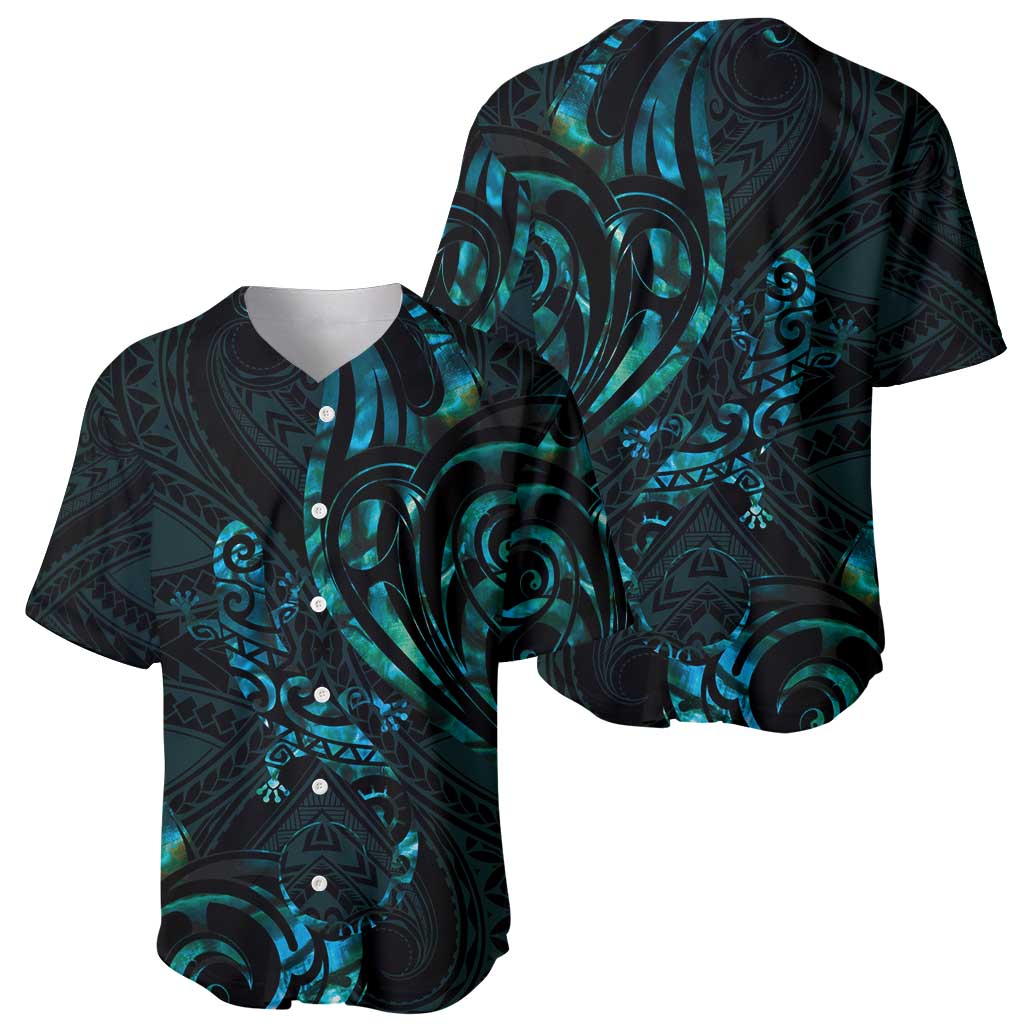 New Zealand Skink Baseball Jersey Aotearoa Maori Mix Paua Shell LT14 - Polynesian Pride