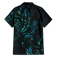 New Zealand Skink Family Matching Off The Shoulder Long Sleeve Dress and Hawaiian Shirt Aotearoa Maori Mix Paua Shell LT14 - Polynesian Pride