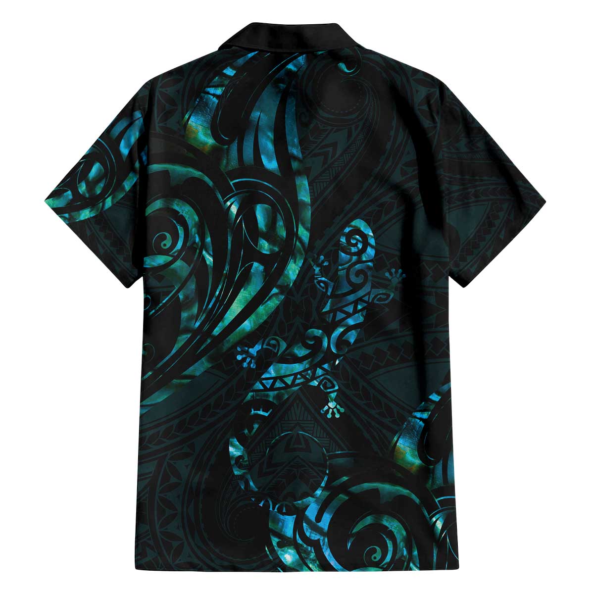 New Zealand Skink Family Matching Puletasi and Hawaiian Shirt Aotearoa Maori Mix Paua Shell LT14 - Polynesian Pride