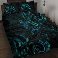 New Zealand Skink Quilt Bed Set Aotearoa Maori Mix Paua Shell LT14 Blue - Polynesian Pride