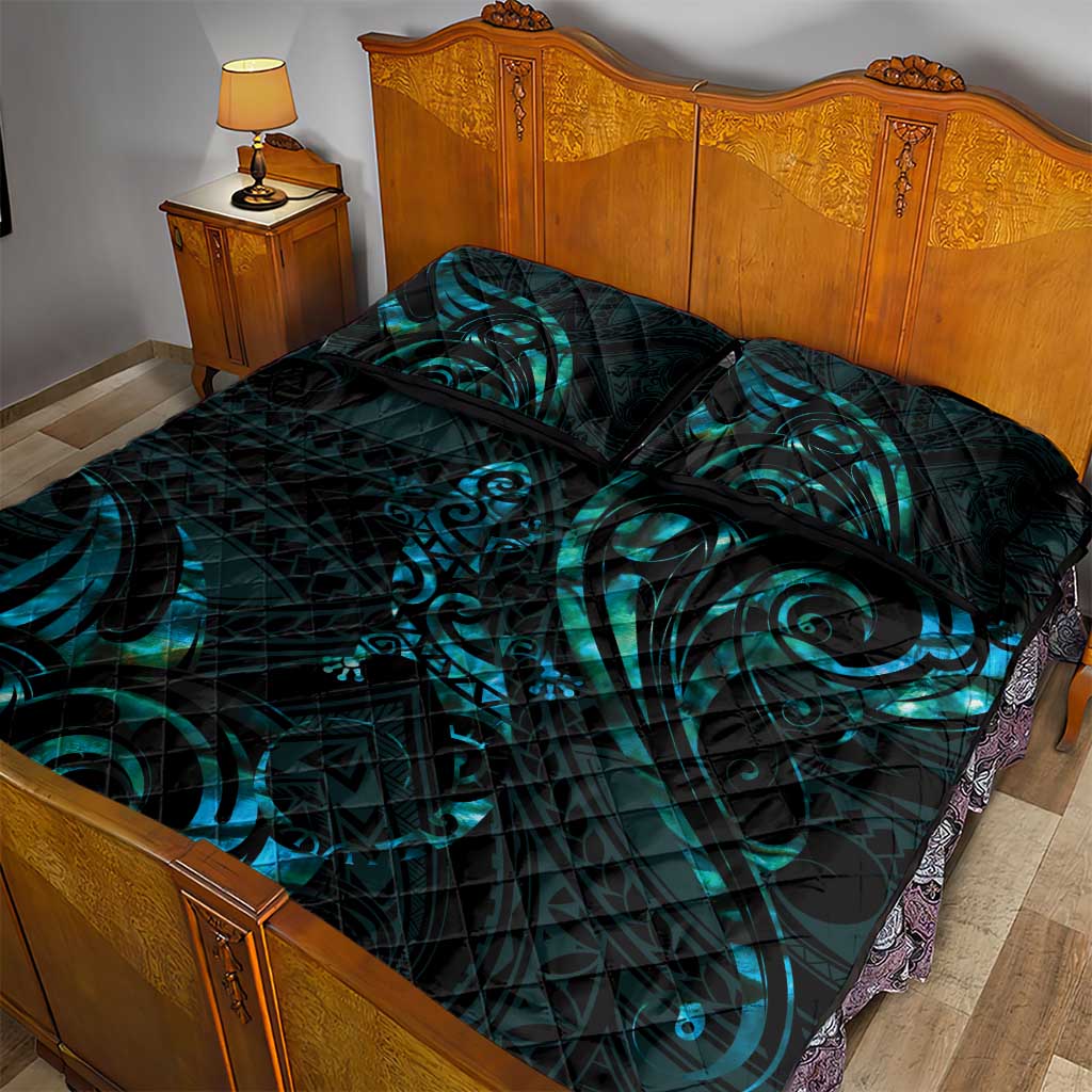 New Zealand Skink Quilt Bed Set Aotearoa Maori Mix Paua Shell LT14 - Polynesian Pride