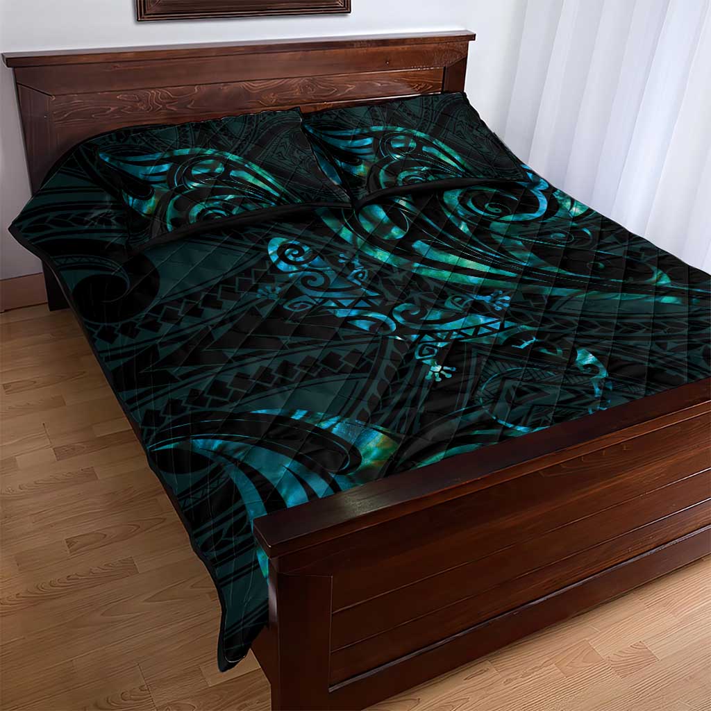 New Zealand Skink Quilt Bed Set Aotearoa Maori Mix Paua Shell LT14 - Polynesian Pride