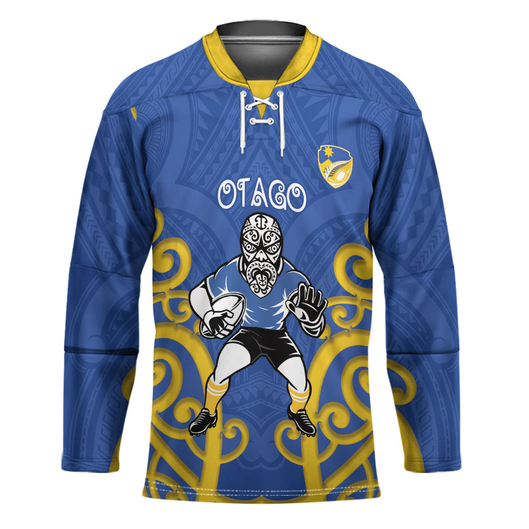 Otago Custom Rugby New Zealand Hockey Jersey Aotearoa Maori Pukana Tiki Mascot
