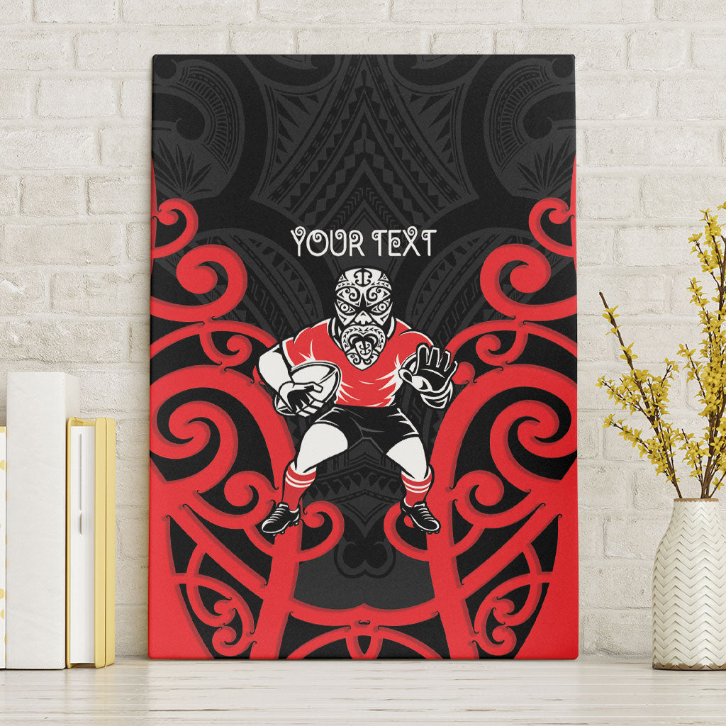 Counties Manukau Custom Rugby New Zealand Canvas Wall Art Aotearoa Maori Pukana Tiki Mascot