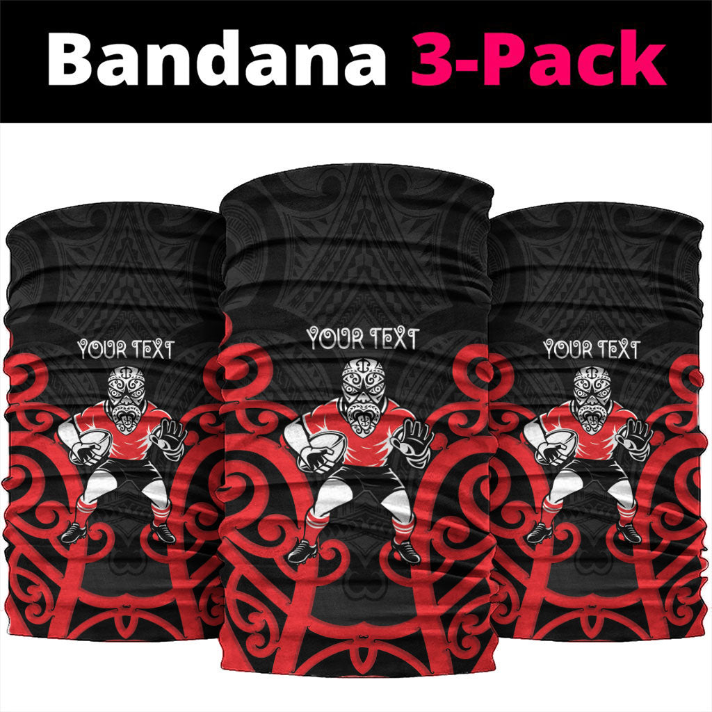Counties Manukau Custom Rugby New Zealand Neck Gaiter Aotearoa Maori Pukana Tiki Mascot