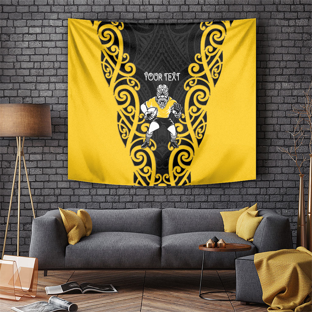 Wellington Custom Rugby New Zealand Tapestry Aotearoa Maori Pukana Tiki Mascot