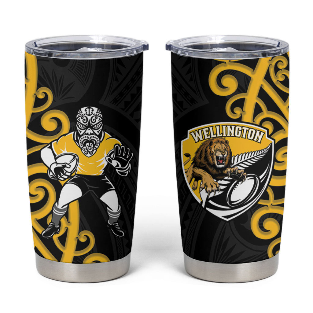 Wellington Custom Rugby New Zealand Tumbler Cup Aotearoa Maori Pukana Tiki Mascot