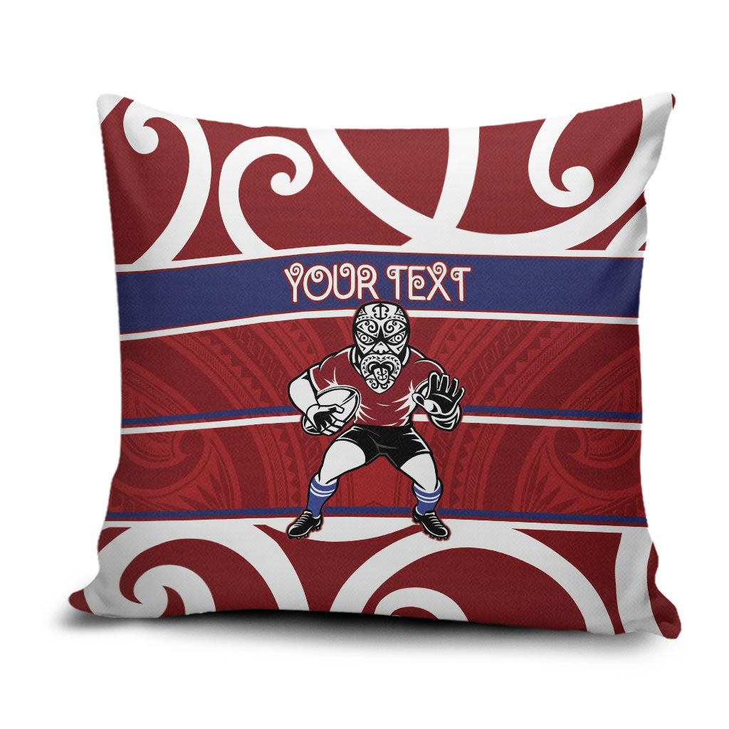 Southland Custom Rugby New Zealand Pillow Cover Aotearoa Maori Pukana Tiki Mascot