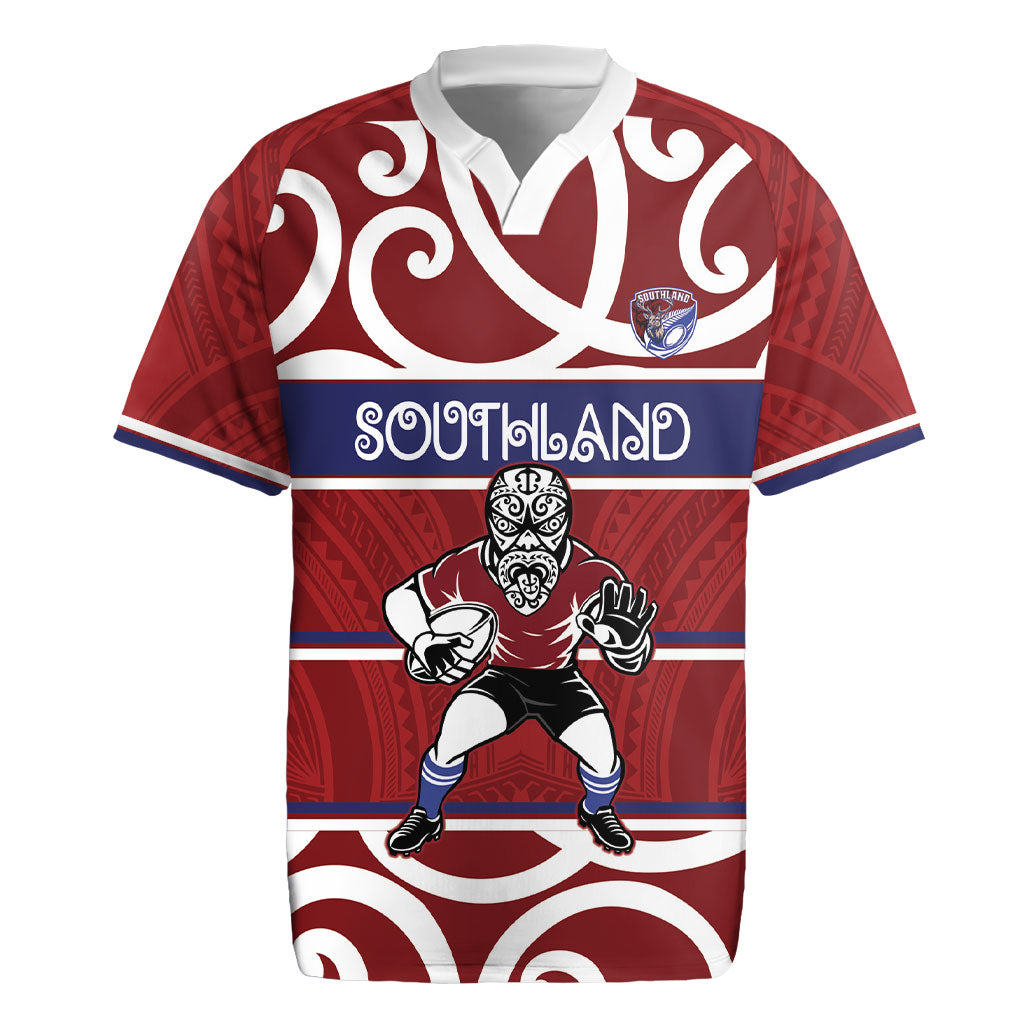 Southland Custom Rugby New Zealand Rugby Jersey Aotearoa Maori Pukana Tiki Mascot