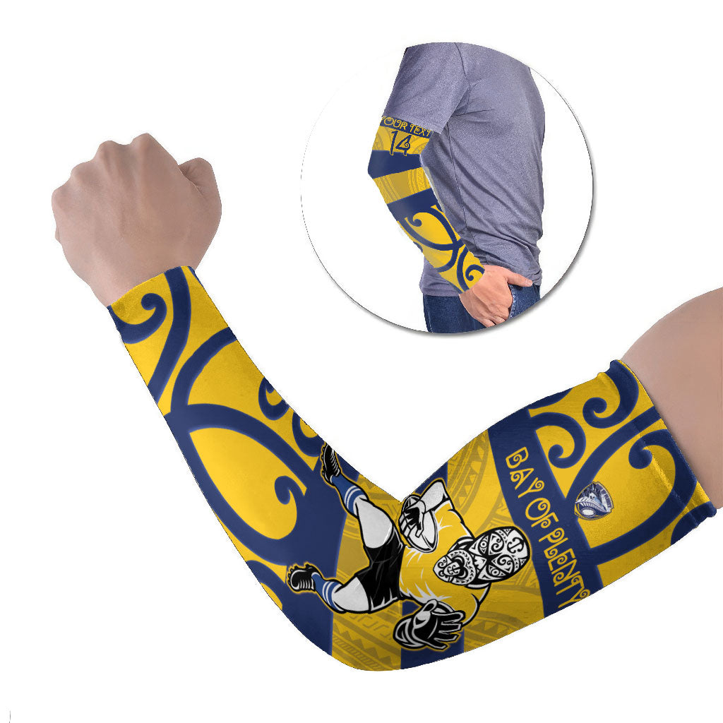 Bay of Plenty Custom Rugby New Zealand Arm Sleeves Aotearoa Maori Pukana Tiki Mascot
