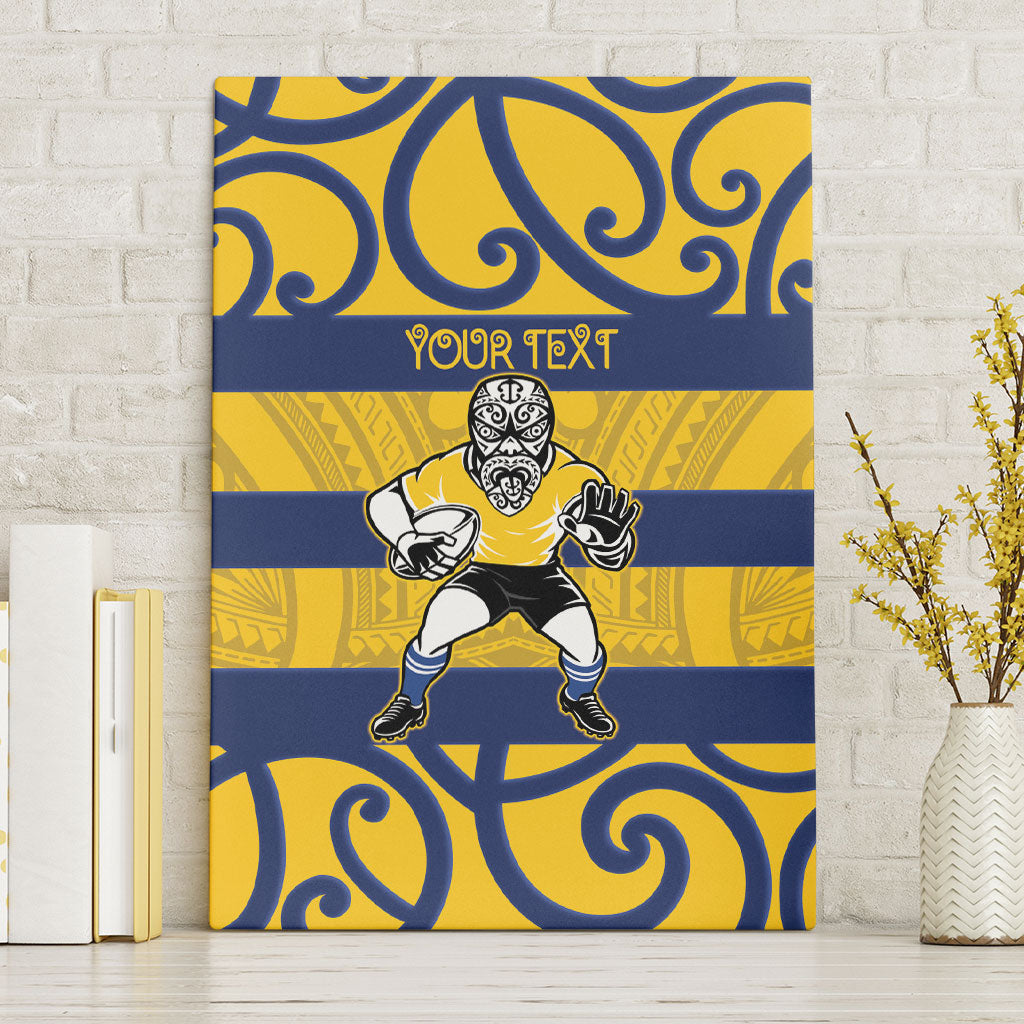 Bay of Plenty Custom Rugby New Zealand Canvas Wall Art Aotearoa Maori Pukana Tiki Mascot