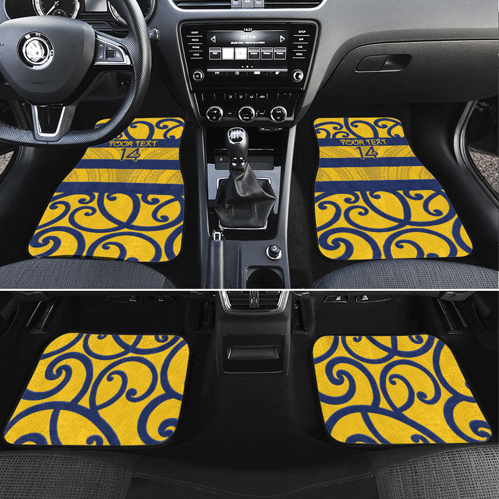 Bay of Plenty Custom Rugby New Zealand Car Mats Aotearoa Maori Pukana Tiki Mascot