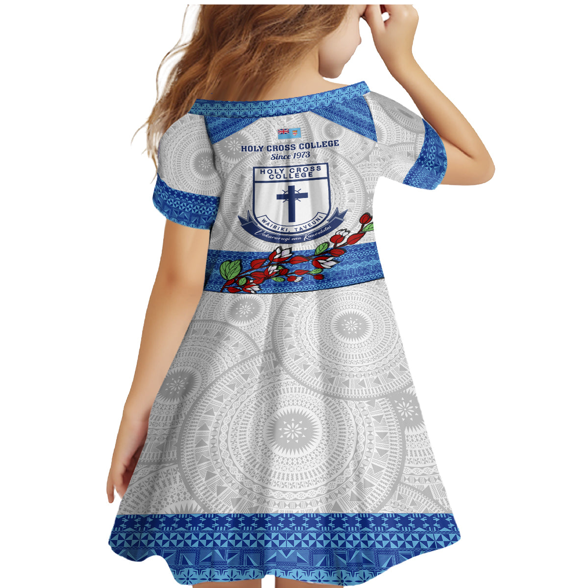 Fiji Holy Cross College Family Matching Mermaid Dress and Hawaiian Shirt Happy 50th Anniversary Fijian Tagimoucia Tapa Pattern LT14 - Polynesian Pride