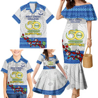 Fiji Holy Cross College Family Matching Mermaid Dress and Hawaiian Shirt Happy 50th Anniversary Fijian Tagimoucia Tapa Pattern LT14 - Polynesian Pride