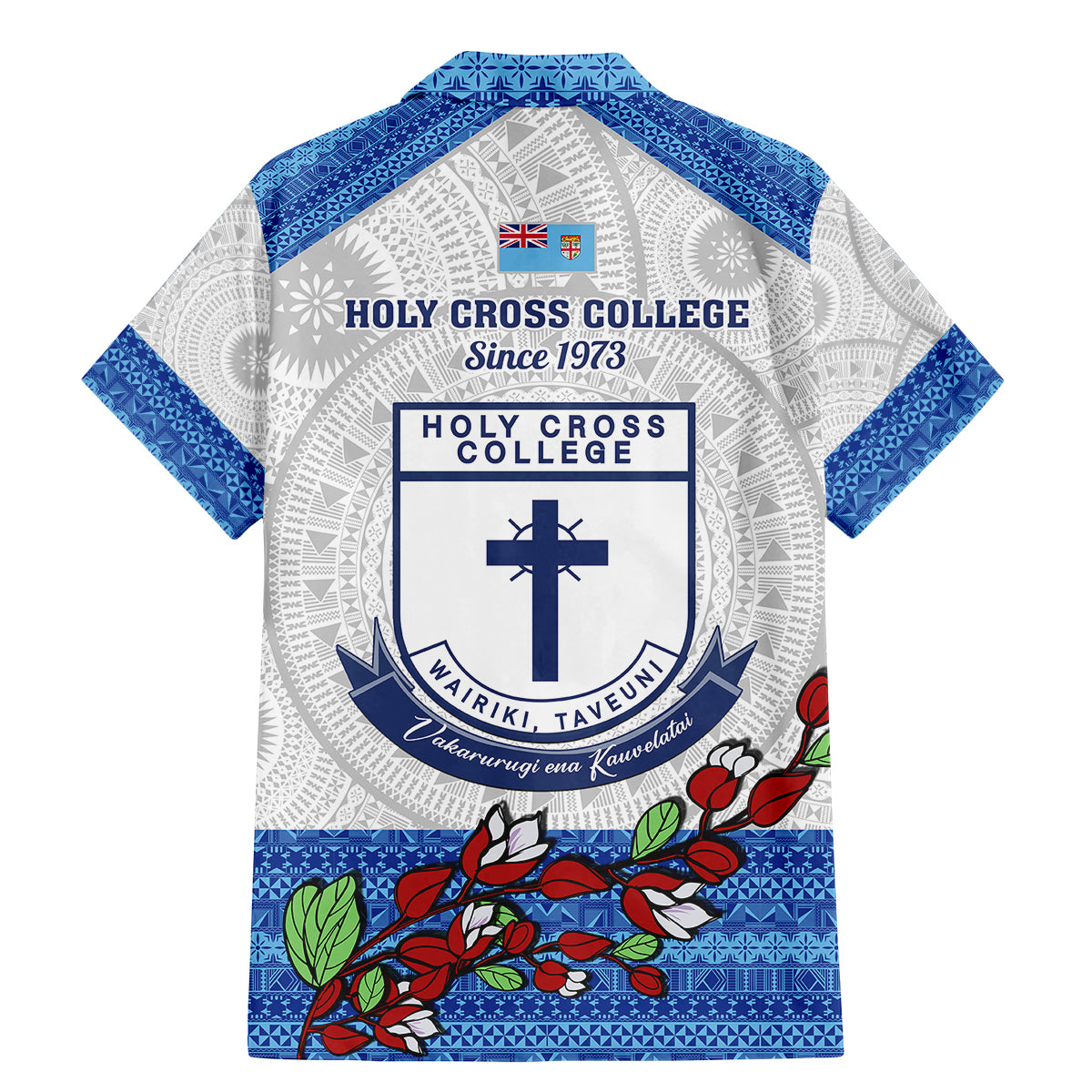 Fiji Holy Cross College Family Matching Mermaid Dress and Hawaiian Shirt Happy 50th Anniversary Fijian Tagimoucia Tapa Pattern LT14 - Polynesian Pride