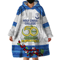 Fiji Holy Cross College Wearable Blanket Hoodie Happy 50th Anniversary Fijian Tagimoucia Tapa Pattern LT14 - Polynesian Pride