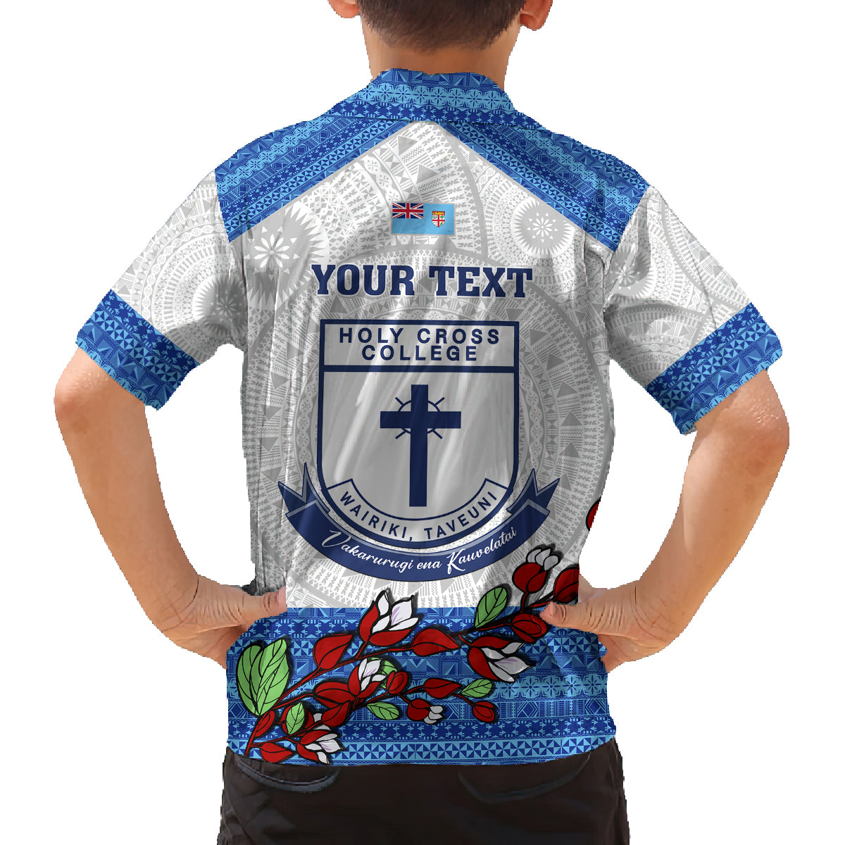 Personalised Fiji Holy Cross College Family Matching Summer Maxi Dress and Hawaiian Shirt Happy 50th Anniversary Fijian Tagimoucia Tapa Pattern LT14 - Polynesian Pride