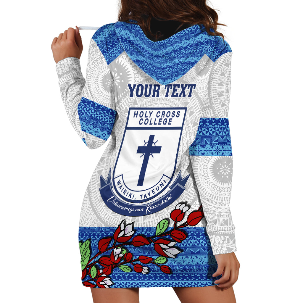 Personalised Fiji Holy Cross College Hoodie Dress Happy 50th Anniversary Fijian Tagimoucia Tapa Pattern LT14 - Polynesian Pride