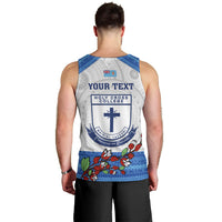 Personalised Fiji Holy Cross College Men Tank Top Happy 50th Anniversary Fijian Tagimoucia Tapa Pattern LT14 - Polynesian Pride