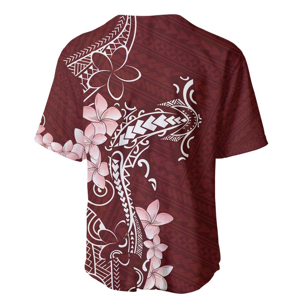 Oxblood Hawaii Baseball Jersey Hammerhead Shark Tattoo Curve Polynesian - Polynesian Pride