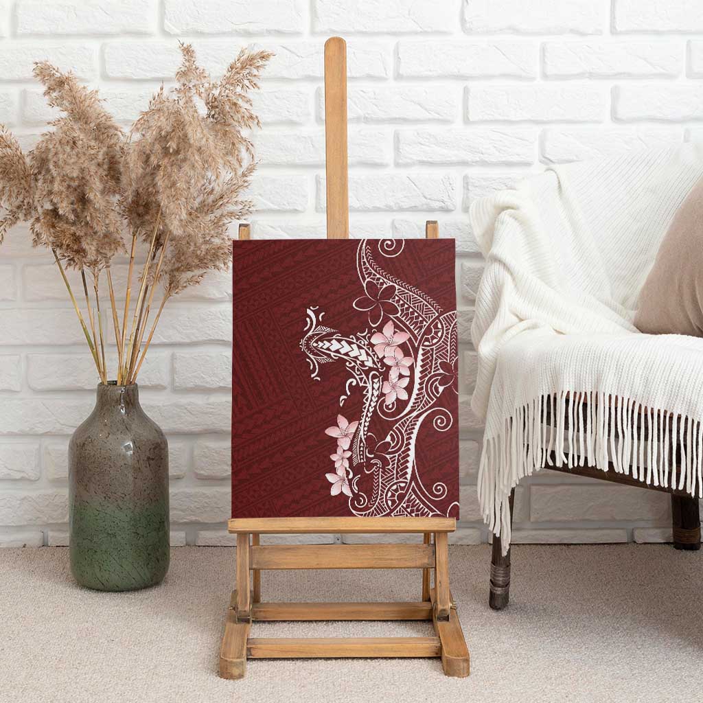 Oxblood Hawaii Canvas Wall Art Hammerhead Shark Tattoo Curve Polynesian - Polynesian Pride