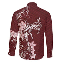 Oxblood Hawaii Family Matching Puletasi and Hawaiian Shirt Hammerhead Shark Tattoo Curve Polynesian LT14 - Polynesian Pride