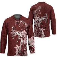 Oxblood Hawaii Hockey Jersey Hammerhead Shark Tattoo Curve Polynesian - Polynesian Pride