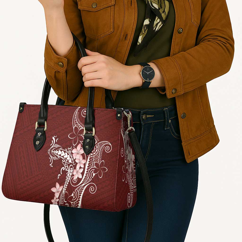 Oxblood Hawaii Leather Bag Hammerhead Shark Tattoo Curve Polynesian - Polynesian Pride