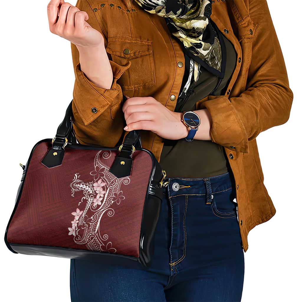 Oxblood Hawaii Shoulder Handbag Hammerhead Shark Tattoo Curve Polynesian - Polynesian Pride