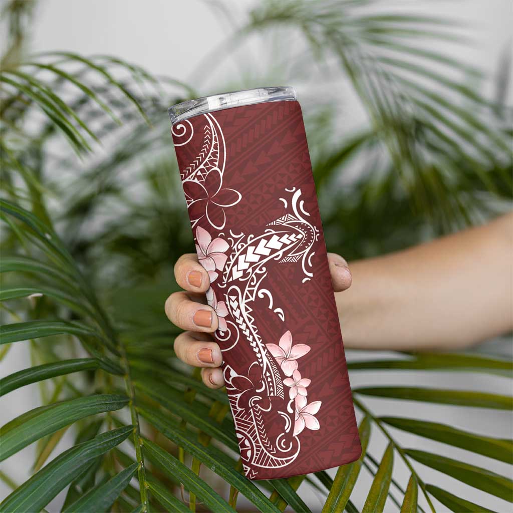 Oxblood Hawaii Skinny Tumbler Hammerhead Shark Tattoo Curve Polynesian - Polynesian Pride