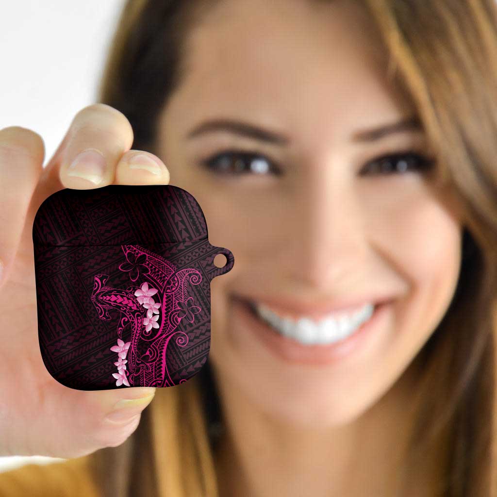 Pink Hawaii AirPods Case Hammerhead Shark Tattoo Curve Polynesian - Polynesian Pride
