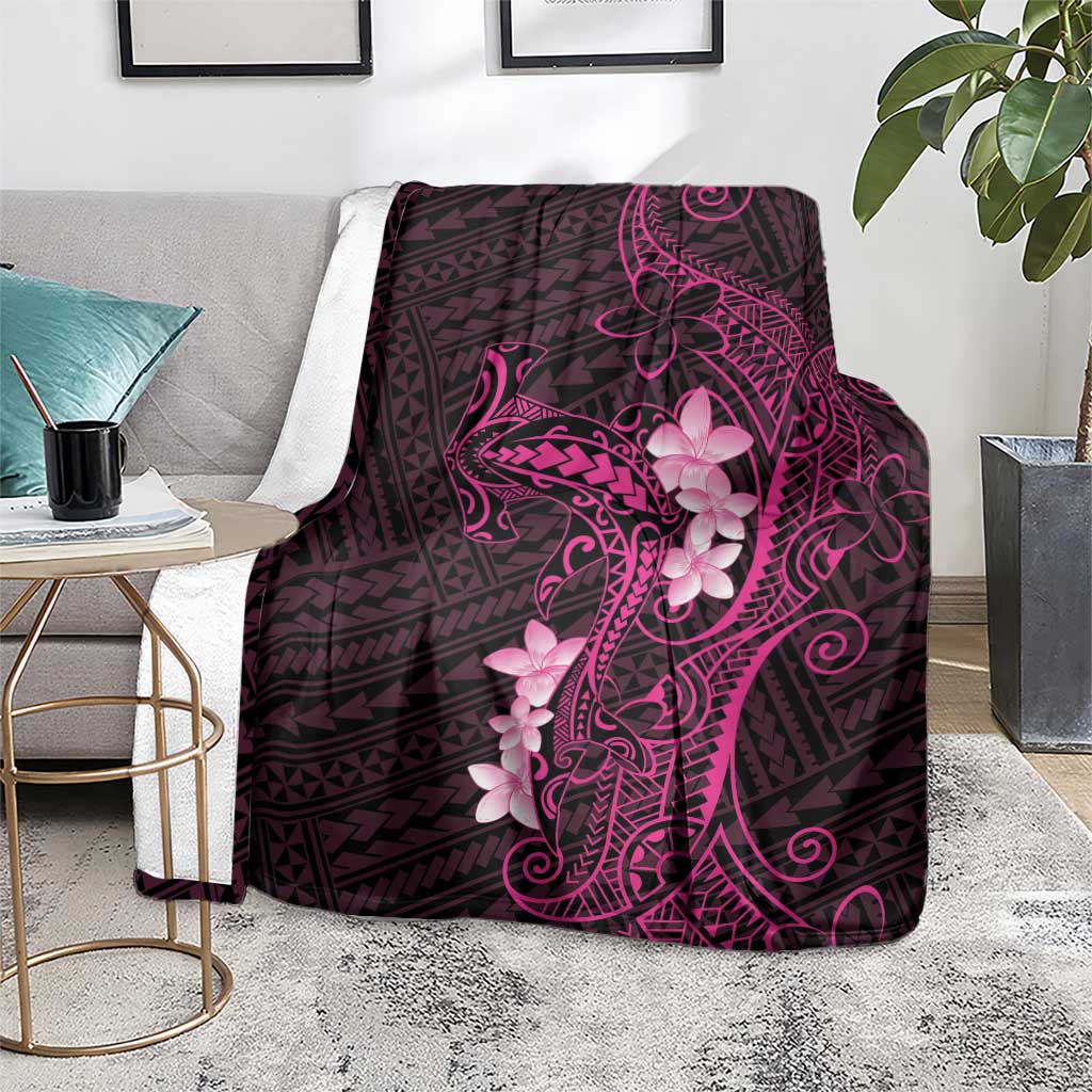 Pink Hawaii Blanket Hammerhead Shark Tattoo Curve Polynesian - Polynesian Pride