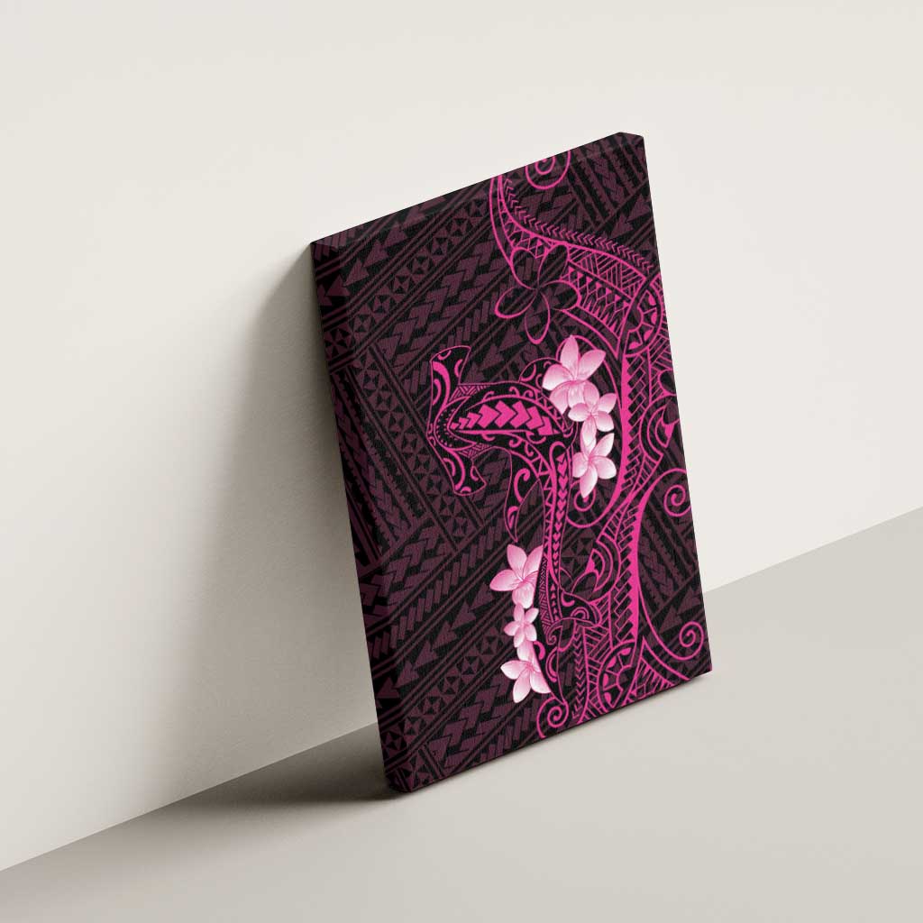 Pink Hawaii Canvas Wall Art Hammerhead Shark Tattoo Curve Polynesian - Polynesian Pride