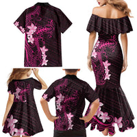 Pink Hawaii Family Matching Mermaid Dress and Hawaiian Shirt Hammerhead Shark Tattoo Curve Polynesian LT14 - Polynesian Pride