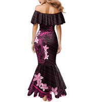 Pink Hawaii Family Matching Mermaid Dress and Hawaiian Shirt Hammerhead Shark Tattoo Curve Polynesian LT14 - Polynesian Pride
