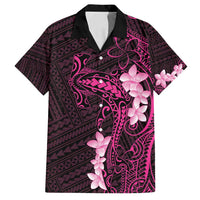 Pink Hawaii Family Matching Off Shoulder Maxi Dress and Hawaiian Shirt Hammerhead Shark Tattoo Curve Polynesian LT14 Dad's Shirt - Short Sleeve Pink - Polynesian Pride