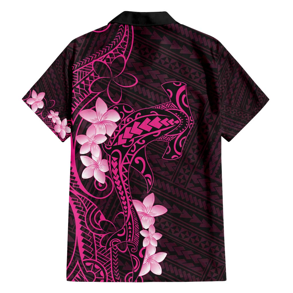 Pink Hawaii Family Matching Puletasi and Hawaiian Shirt Hammerhead Shark Tattoo Curve Polynesian - Polynesian Pride