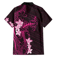 Pink Hawaii Family Matching Short Sleeve Bodycon Dress and Hawaiian Shirt Hammerhead Shark Tattoo Curve Polynesian LT14 - Polynesian Pride