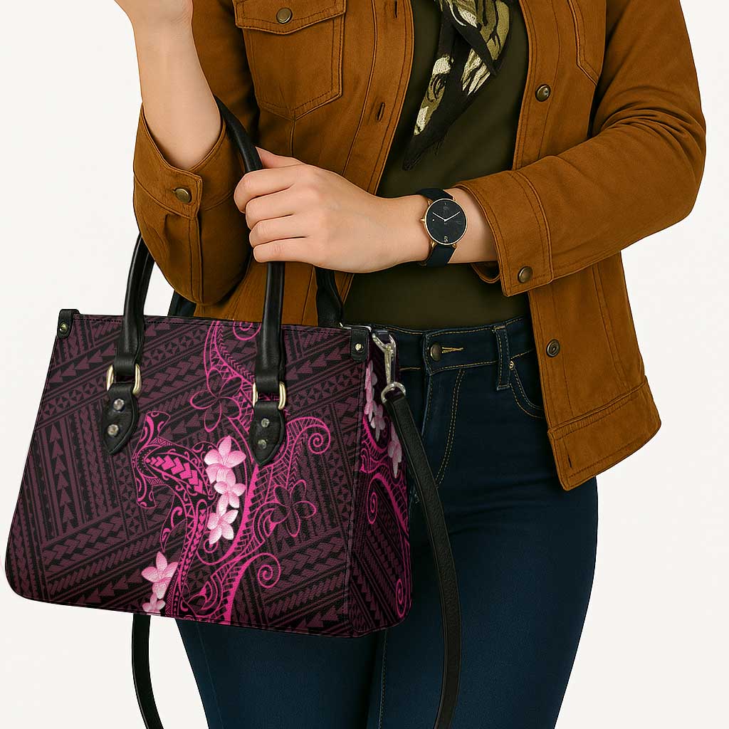 Pink Hawaii Leather Bag Hammerhead Shark Tattoo Curve Polynesian - Polynesian Pride