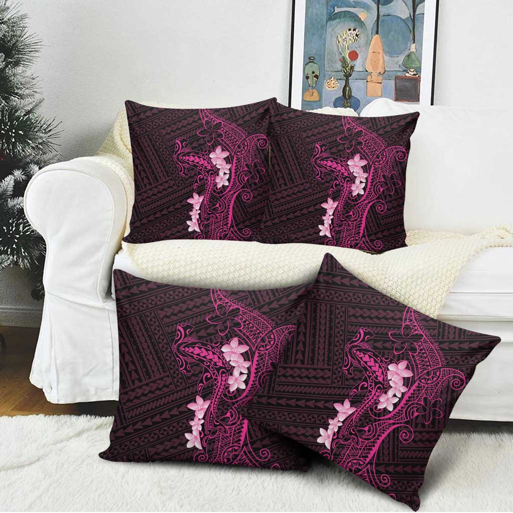 Pink Hawaii Pillow Cover Hammerhead Shark Tattoo Curve Polynesian - Polynesian Pride