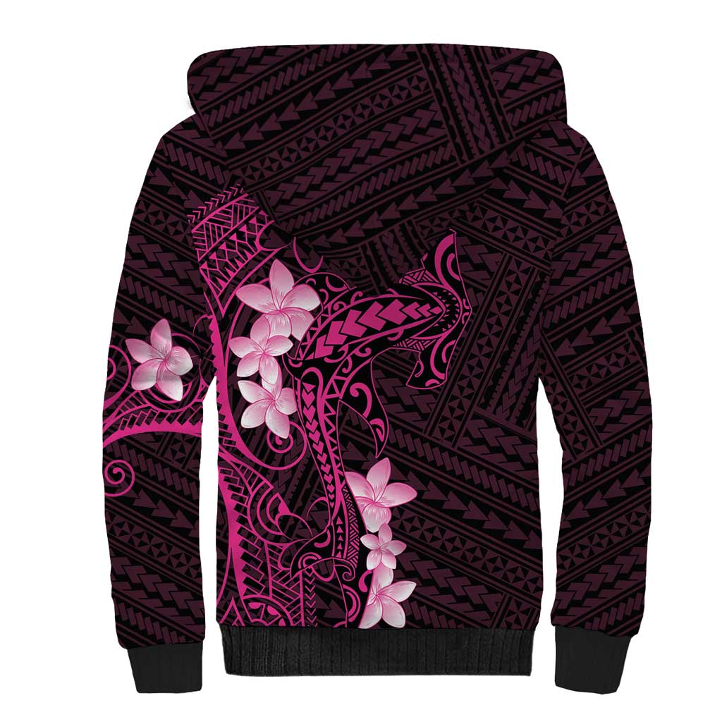Pink Hawaii Sherpa Hoodie Hammerhead Shark Tattoo Curve Polynesian LT14 - Polynesian Pride