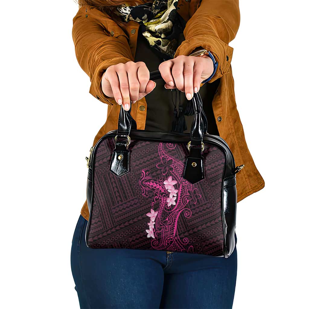 Pink Hawaii Shoulder Handbag Hammerhead Shark Tattoo Curve Polynesian - Polynesian Pride