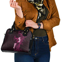 Pink Hawaii Shoulder Handbag Hammerhead Shark Tattoo Curve Polynesian - Polynesian Pride