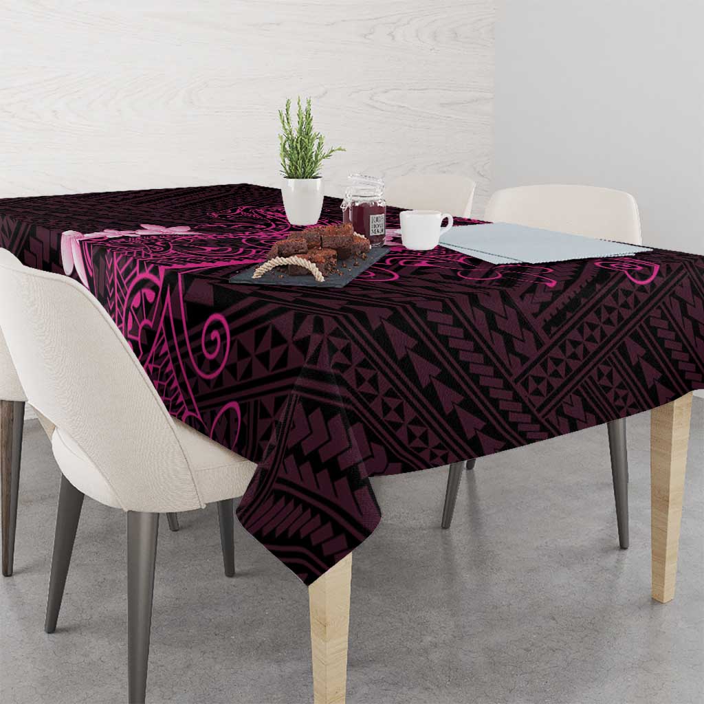 Pink Hawaii Tablecloth Hammerhead Shark Tattoo Curve Polynesian - Polynesian Pride