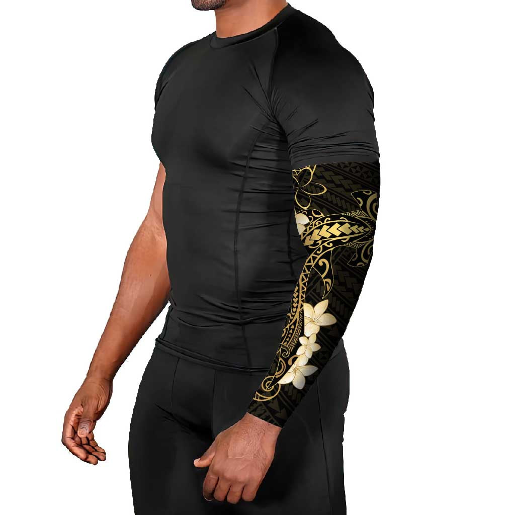 Black and Gold Hawaii Arm Sleeves Hammerhead Shark Tattoo Curve Polynesian - Polynesian Pride