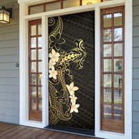 Black and Gold Hawaii Door Cover Hammerhead Shark Tattoo Curve Polynesian LT14 - Polynesian Pride
