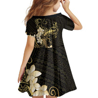 Black and Gold Hawaii Family Matching Short Sleeve Bodycon Dress and Hawaiian Shirt Hammerhead Shark Tattoo Curve Polynesian LT14 - Polynesian Pride