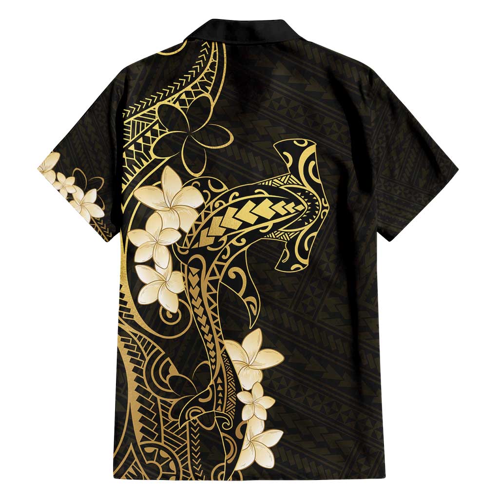 Black and Gold Hawaii Family Matching Tank Maxi Dress and Hawaiian Shirt Hammerhead Shark Tattoo Curve Polynesian LT14 - Polynesian Pride